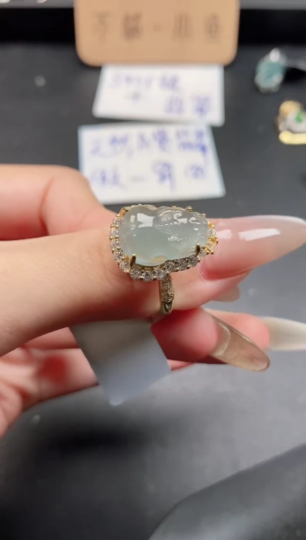 银S925镶嵌戒指翡翠51511