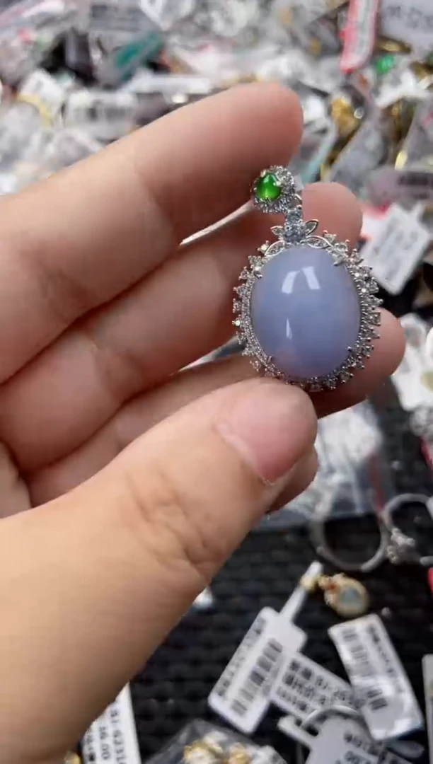 银S925镶嵌戒指翡翠999999   10