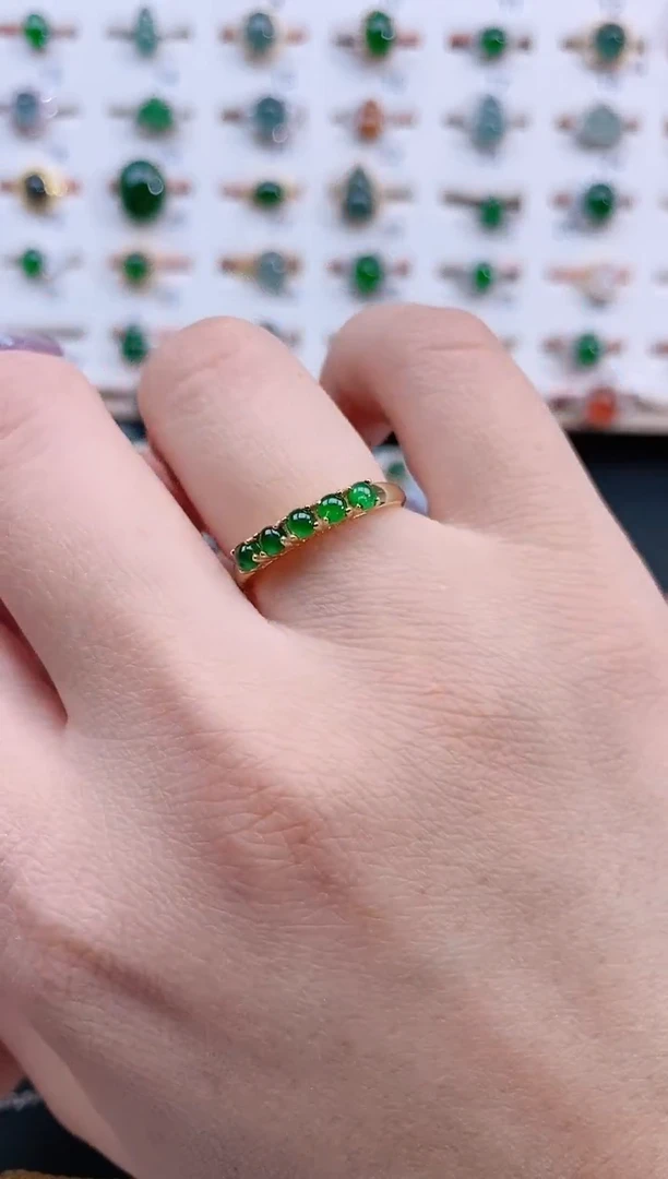 银S925镶嵌戒指翡翠天然翡翠