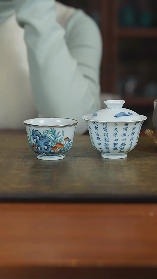 【闪购商品】杯弥云斋惜字抱幽 渔夫图盖碗