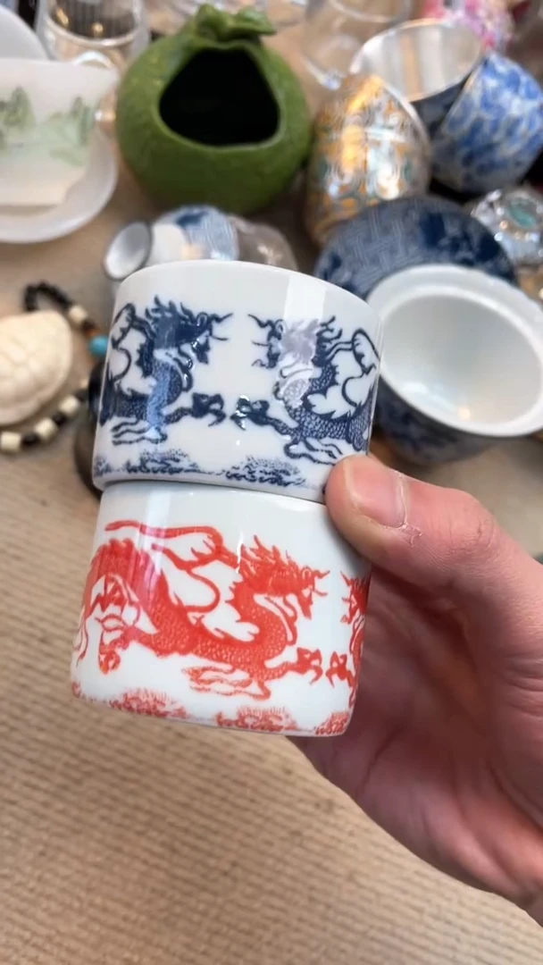 【闪购商品】瓷片@@@@@@@@@@@双龙扳指杯