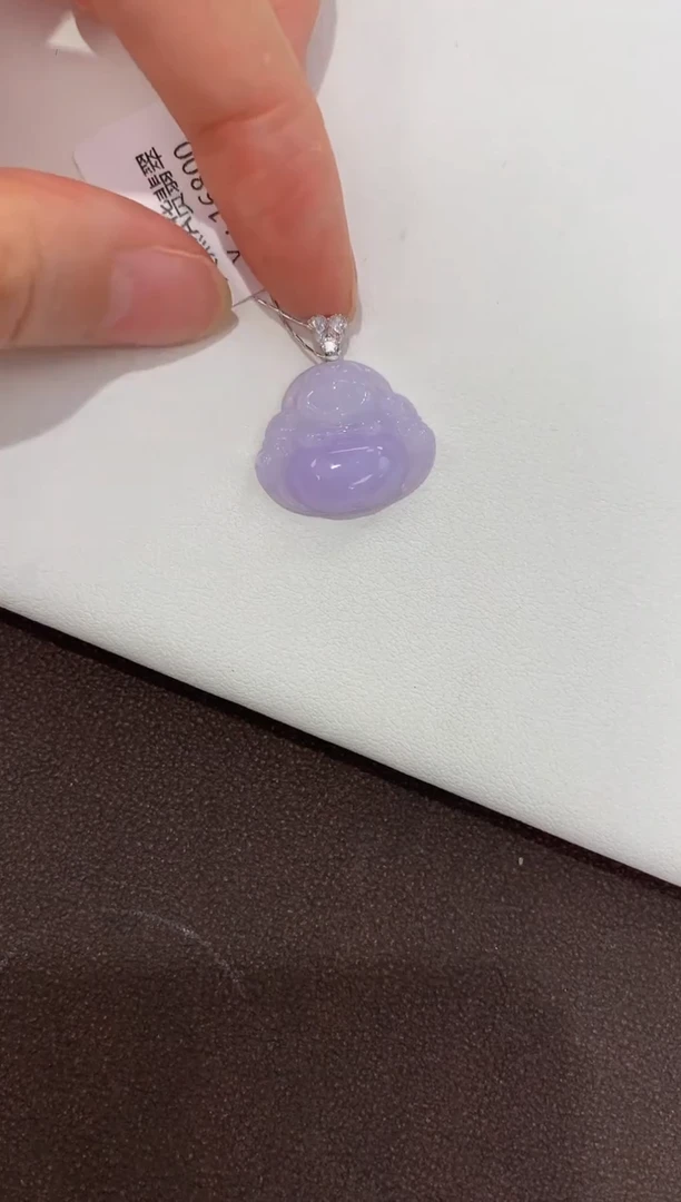 翡翠18K金镶嵌颈饰天然缅甸a货翡翠