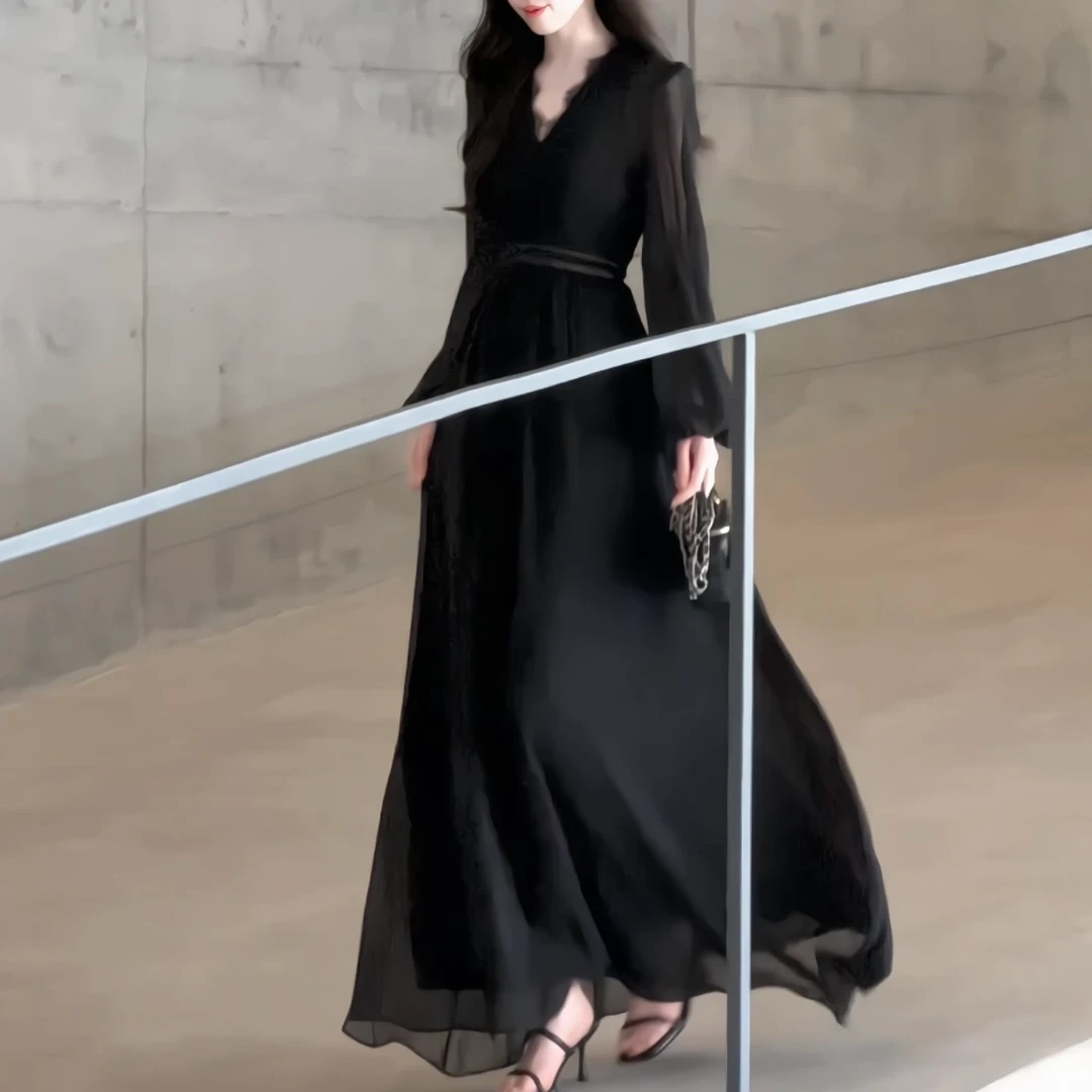 La Chapelle/拉夏贝尔25初秋新法式气质时尚高级收腰连衣裙10576