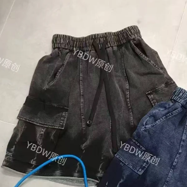 二龙欧货2店【口袋渐变五分牛仔裤】Y5103