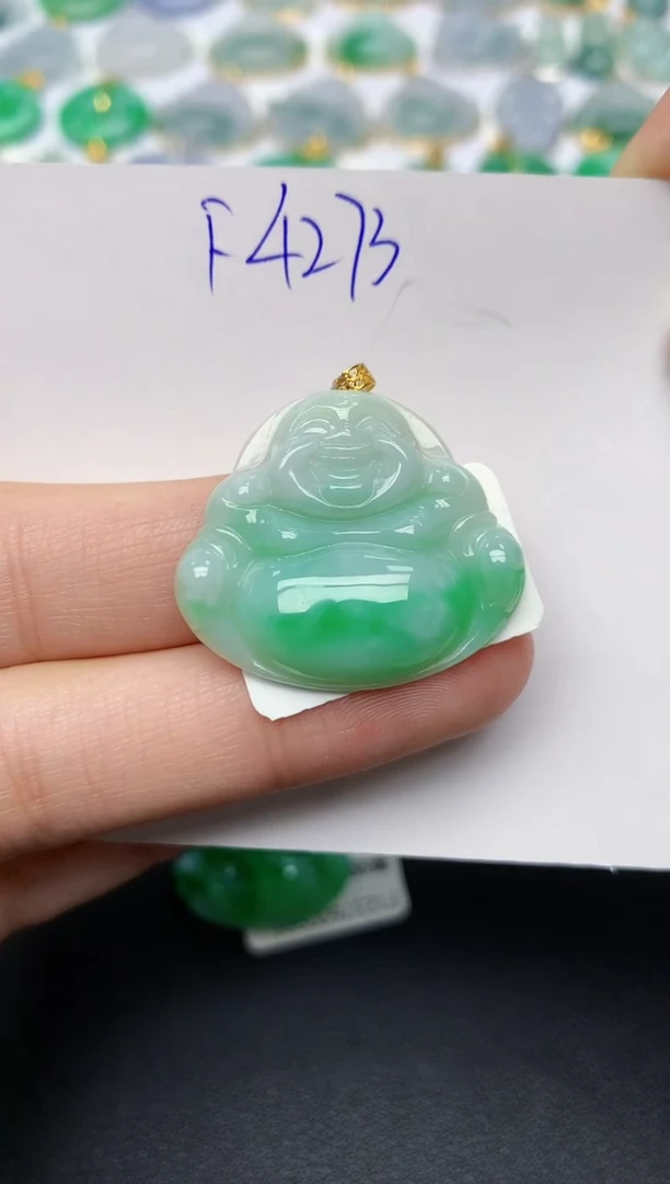 颈饰18K金镶嵌翡翠天然缅甸A货翡翠百元以上9元证书费自理