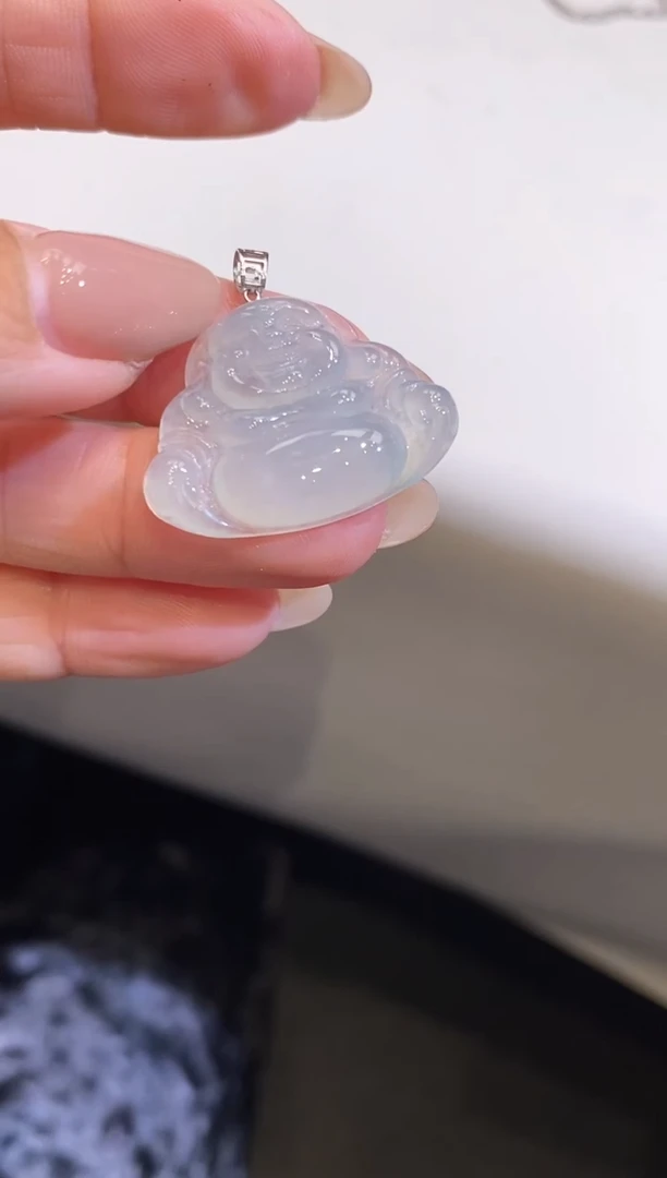 吊坠(不含链)18K金镶嵌翡翠佛公