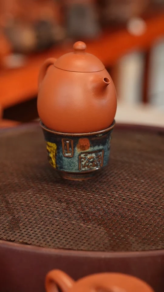 茶壶紫砂原矿手工制作200cc朱泥 随机发 一壶一杯