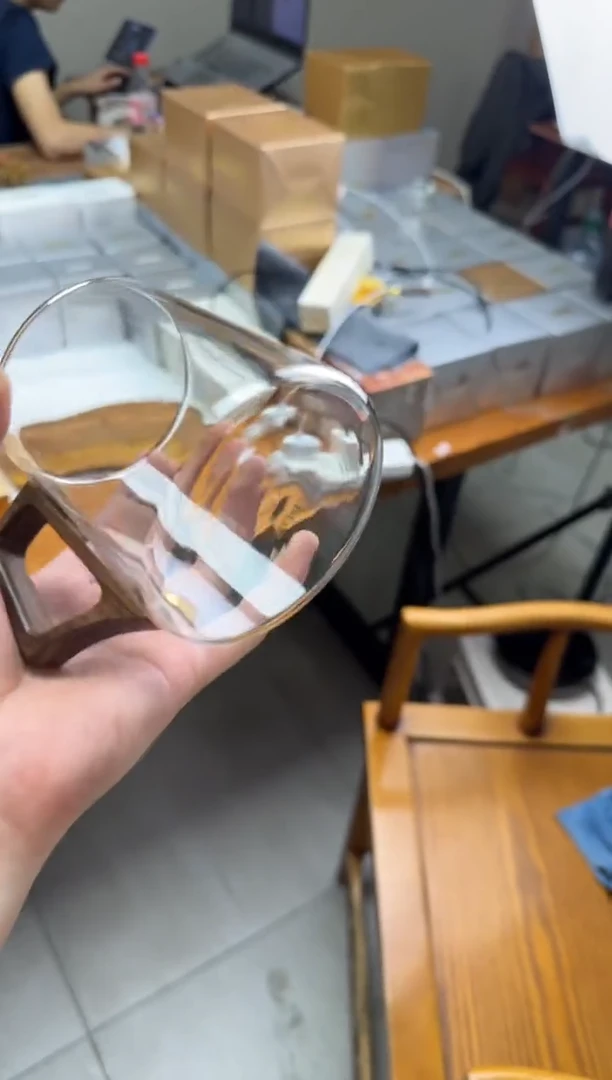 风谜木把透明色办公杯