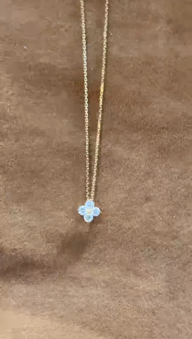 实验室培育钻石18K金镶嵌颈饰小雏菊项链 精致款