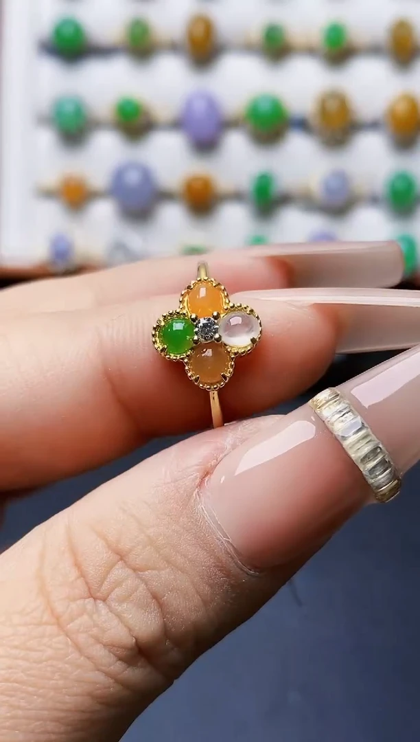 银S925镶嵌戒指翡翠1533