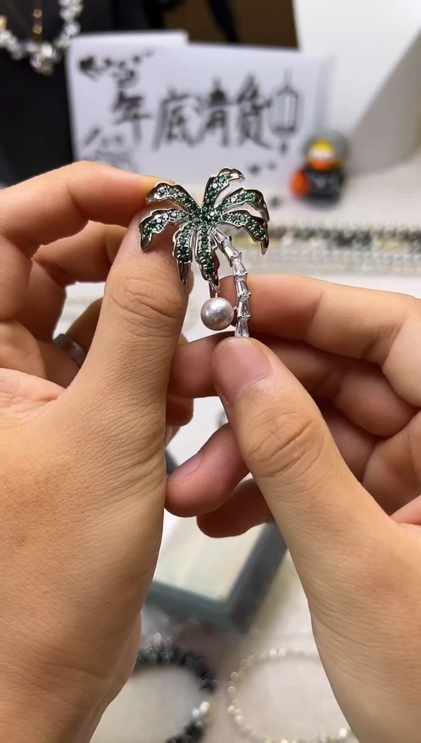 未镶嵌胸饰海水珍珠珍珠