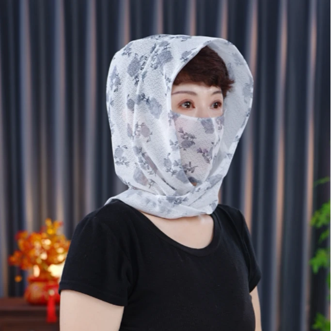 【新芳】【冰爽丝遮阳帽两件套】新款春季丝巾帽百搭出游遮阳气质骑车