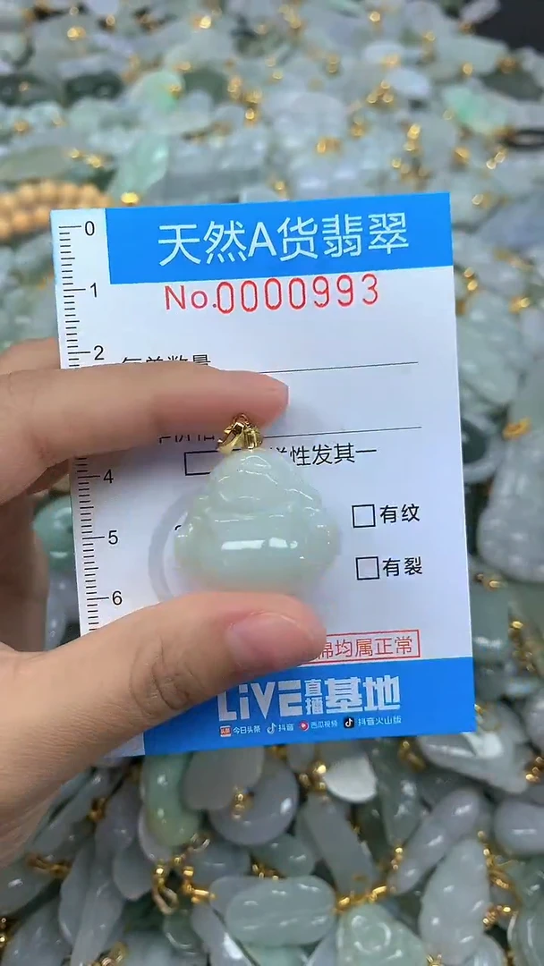 颈饰未镶嵌翡翠净货挂件-0993