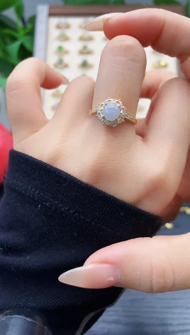 银S925镶嵌戒指翡翠12