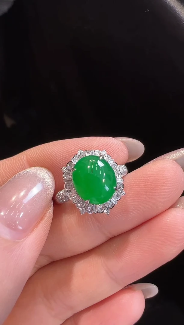 【闪购商品】翡翠戒指18K金镶嵌戒指