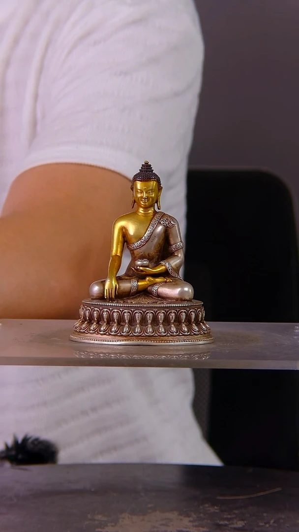 瓷片 山水紫铜鎏 金造像结缘1111