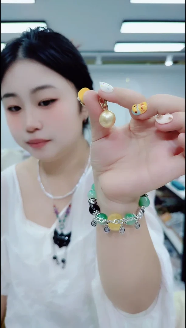 淡水珍珠合金颈饰2450黄吊坠