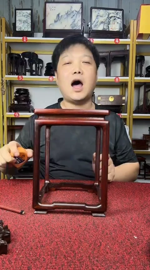 木小****）魏霞处理特价红酸枝威奥花架22*16CM