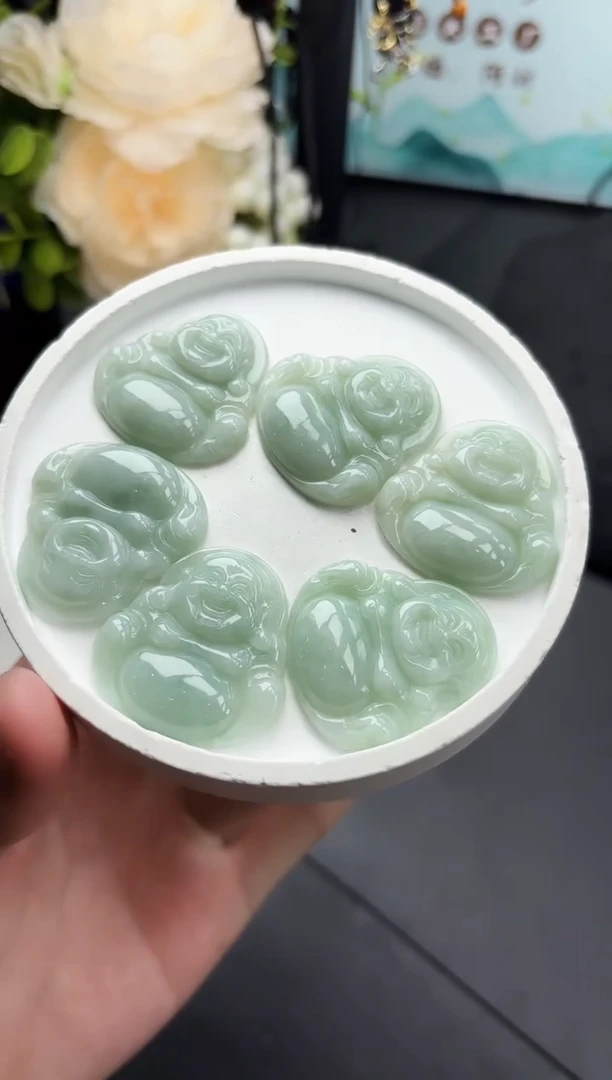 未镶嵌挂件翡翠K458-1266佛公/多样性发1件