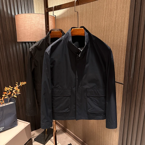 【老钱工装休闲 双层领】秋季男士高品质简约百搭立领短款夹克外套