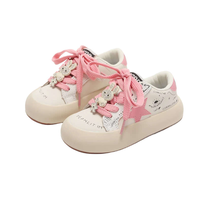 【清货】儿童卡通大头板鞋男女童百搭潮款魔术贴小白鞋2952