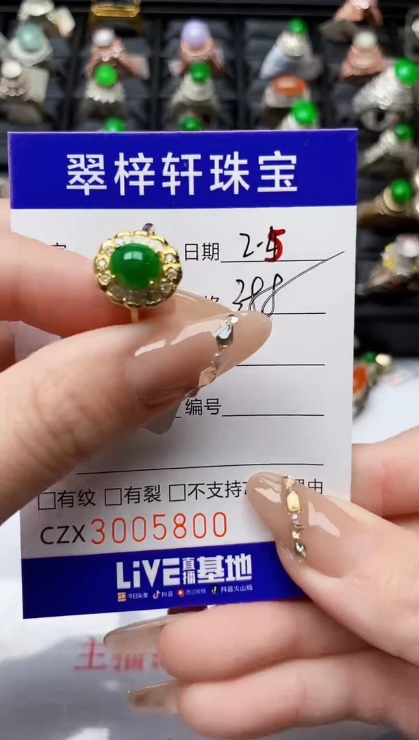 【闪购商品】翡翠戒指银S925镶嵌/5800