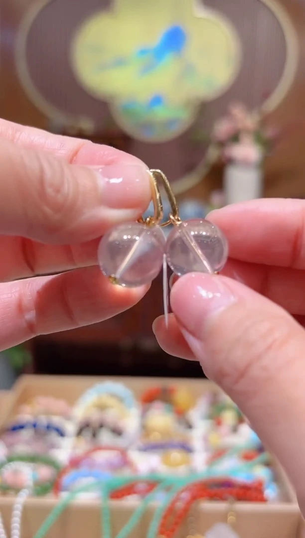 【闪购商品】水晶耳饰18K金镶嵌设计款14.6