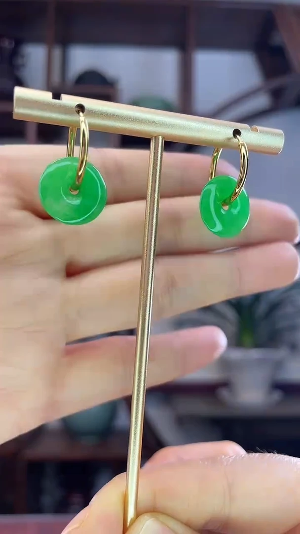 未镶嵌翡翠耳环Z3平安扣耳环