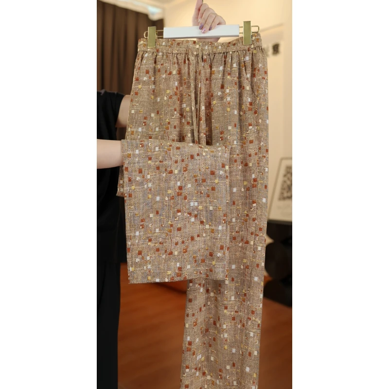 K34 新款缎面宽松休闲百搭阔腿裤-宋宋