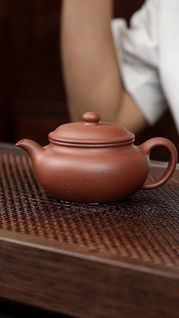 茶壶紫砂红皮龙永福莲子