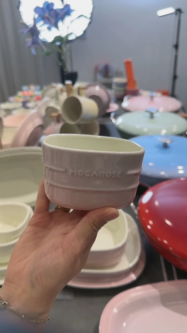 【闪购商品】瓷1个装方形樱花粉小碗10.5cm