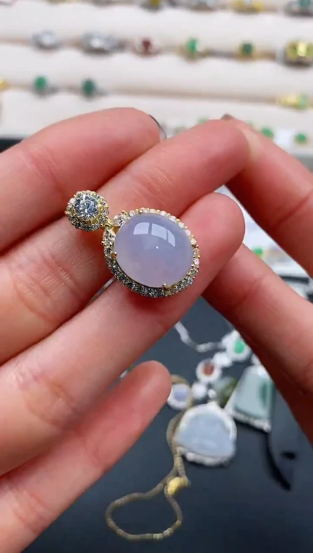 银S925镶嵌戒指翡翠天然缅甸A货翡翠22  10-