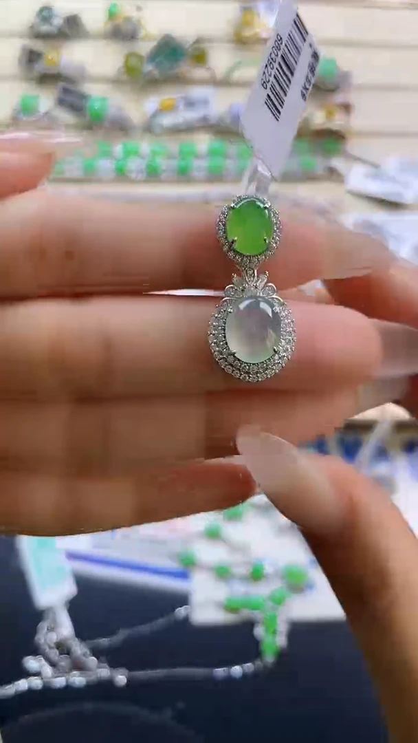 银S925镶嵌戒指翡翠翡翠 蛋面 银S925镶嵌