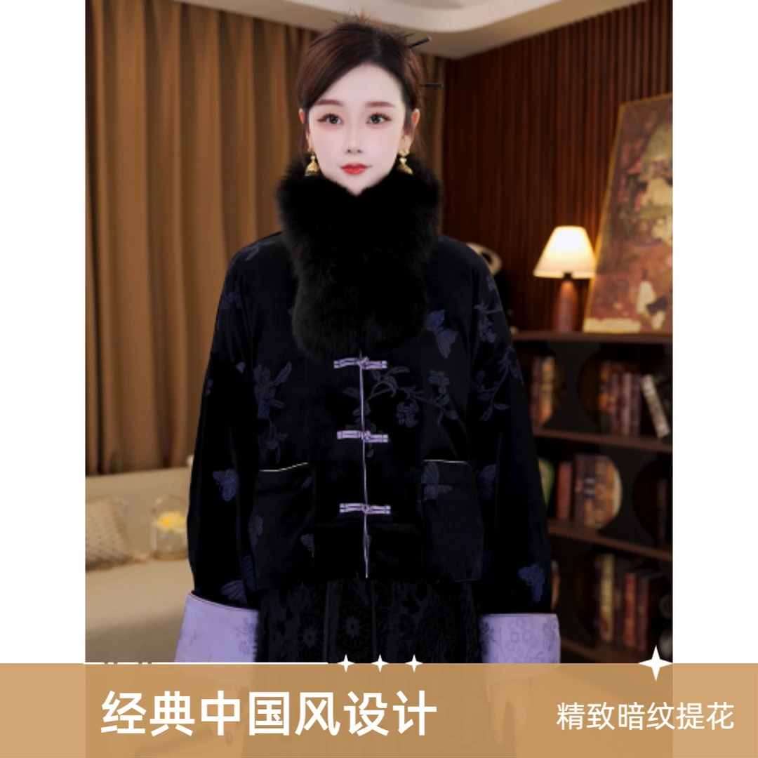 【松月】新中式国风拼袖撞色羽绒服LY-G8823