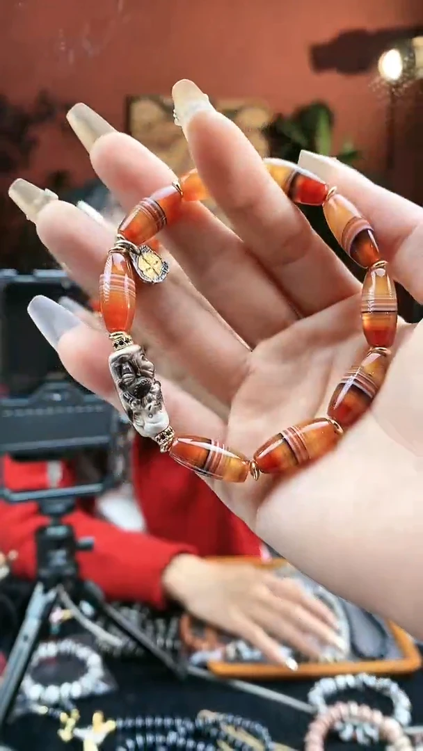 【闪购商品】玛瑙/玉髓66银S925镀金镶嵌0121-