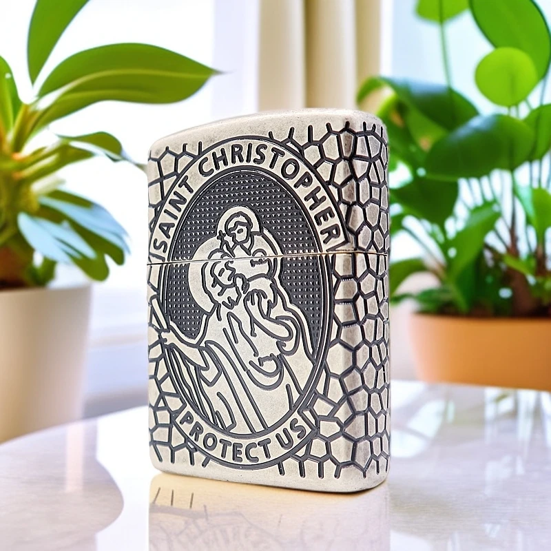 ZIPPO/之宝圣克里斯托弗 仿古银盔甲 美版 49160 打火机TC9901DK