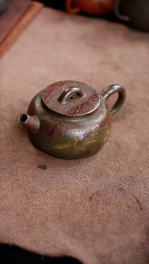 茶壶朱泥C*虹记柴烧 鲜花烧