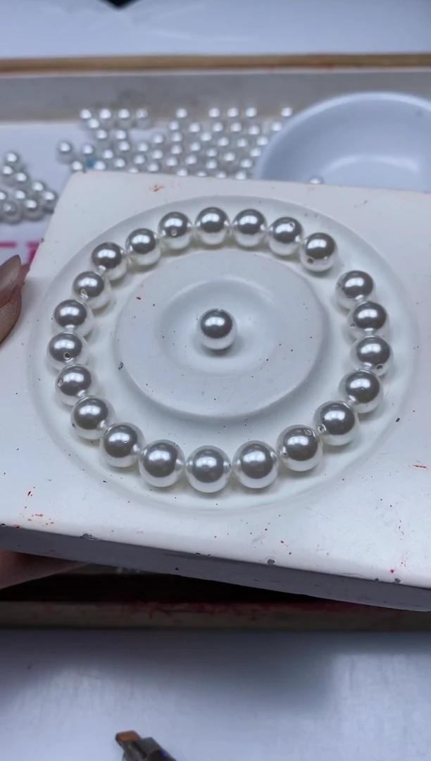 未镶嵌拼合珍珠（马贝珠）散珠B781 白贝珠8mm30个9.9元