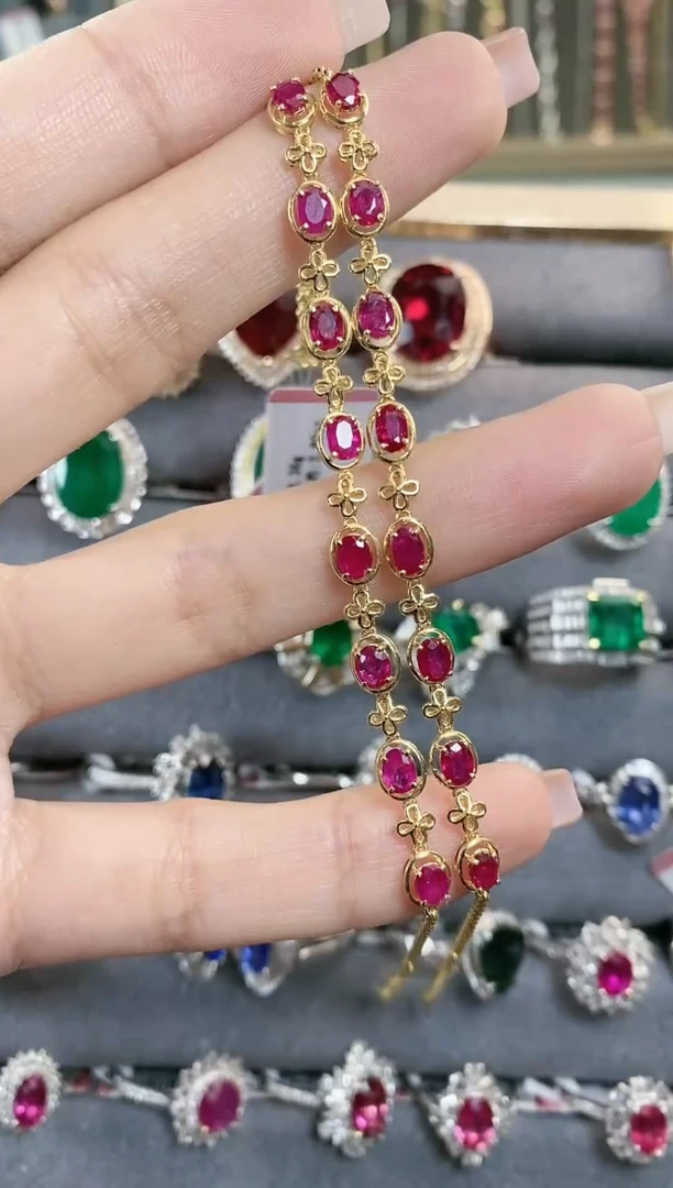 手链18K金镶嵌碧玺多样性发其一