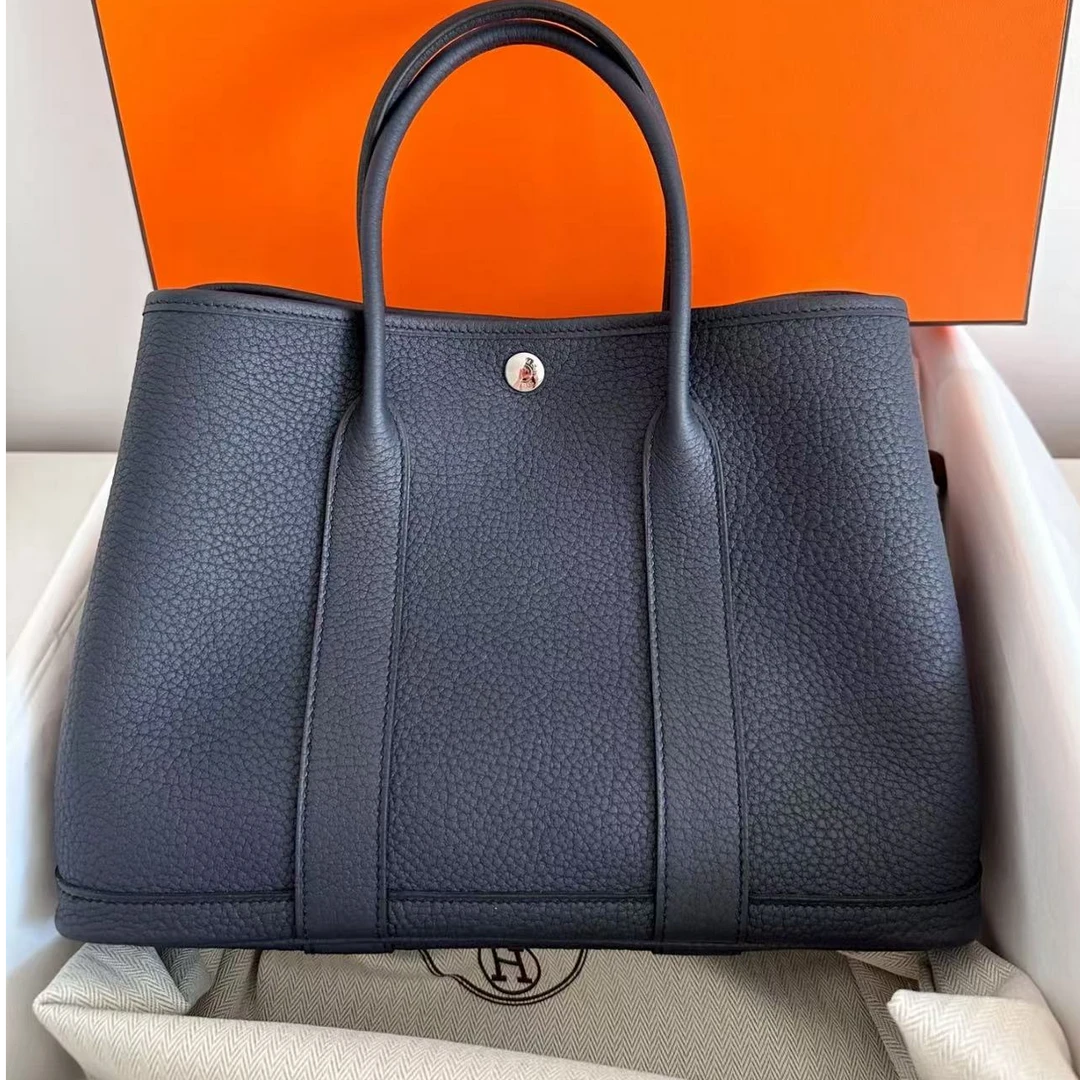 99新 Hermes/爱马仕 HZ爱马仕花园30午夜蓝X手提包