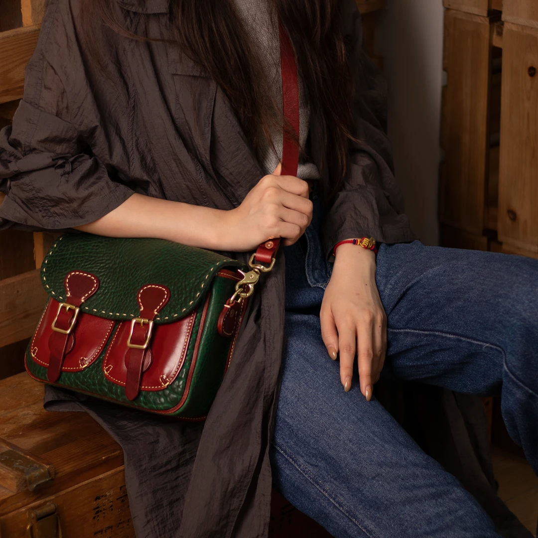 经典复古剑桥包女植鞣油蜡牛皮真皮手工单肩手提包斜挎7821