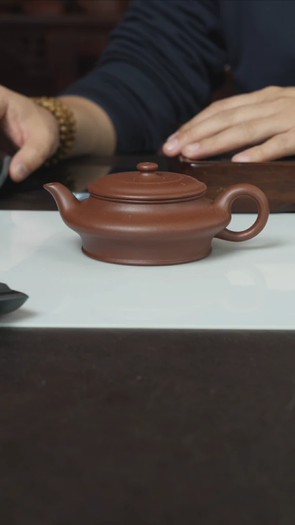 【闪购商品】紫砂茶壶虚扁壶紫泥