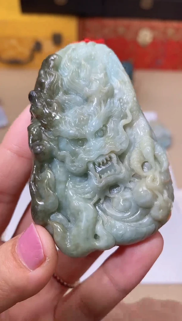 【闪购商品】翡翠颈饰未镶嵌天然A货翡翠龙牌