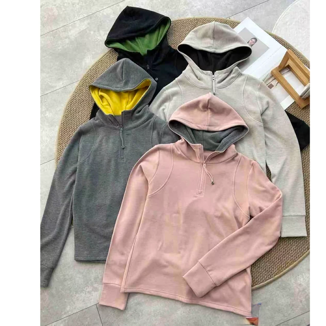 【锦衣服饰】XM 6056韩系撞色连帽长袖打底