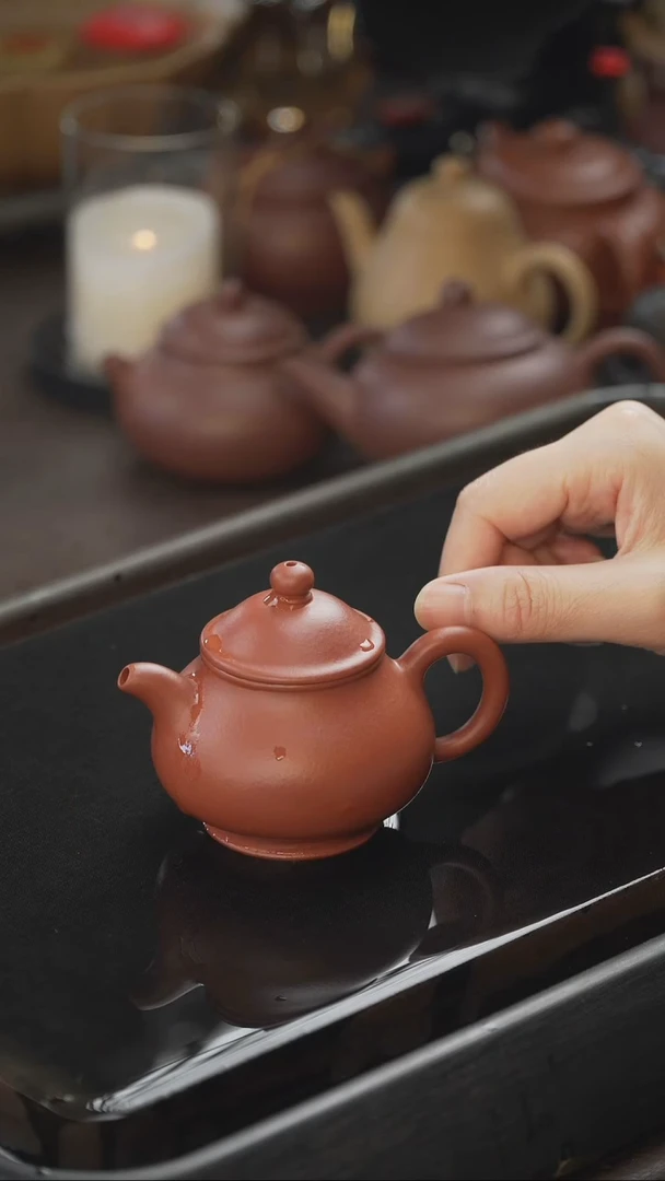 茶壶紫砂21 潘壶 朱泥 120cc