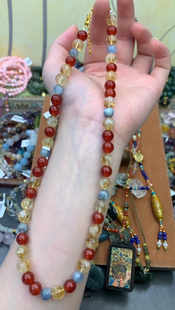 银S925镶嵌玛瑙项链459