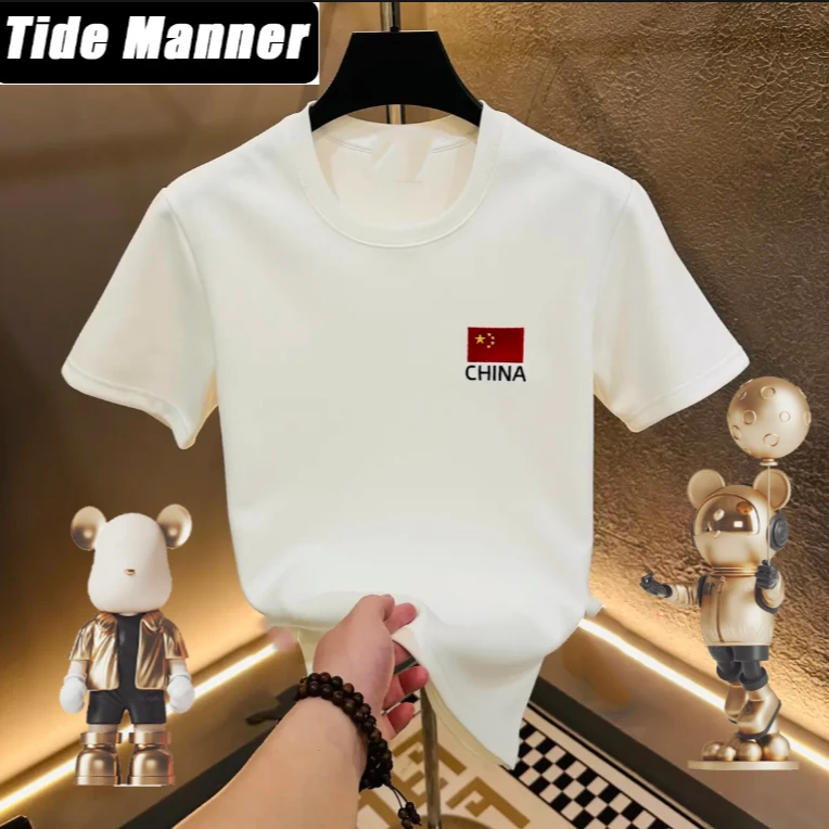 夏季半袖印花圆领T恤-胸标五星