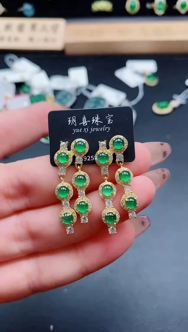 银S925镶嵌戒指翡翠1