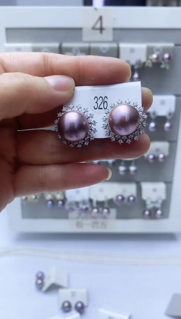 【闪购商品】淡水珍珠耳饰银S925镶嵌326