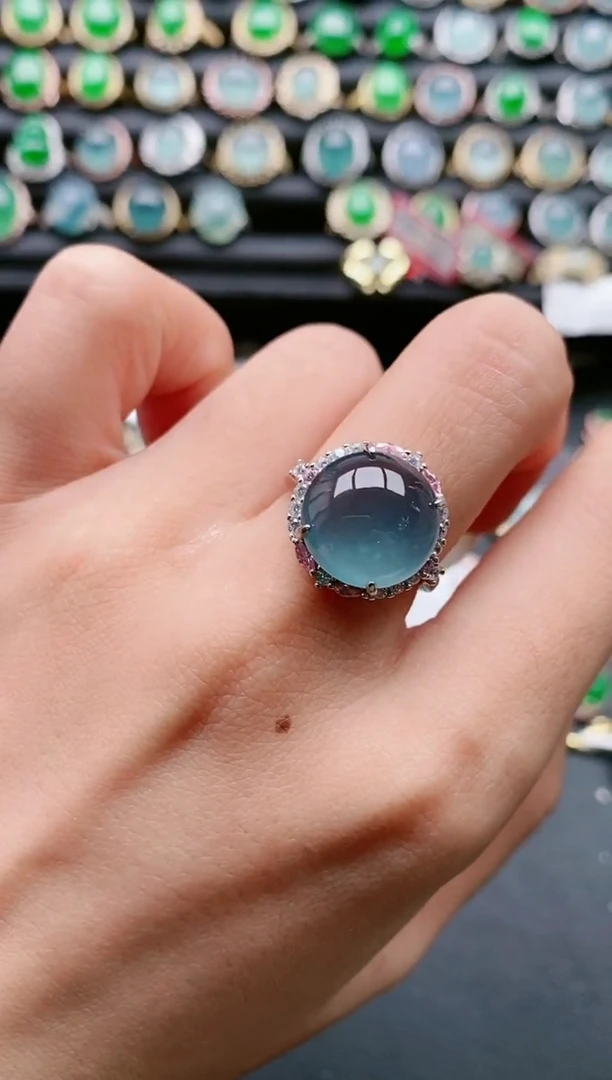 【闪购商品】翡翠戒指银S925镶嵌111111